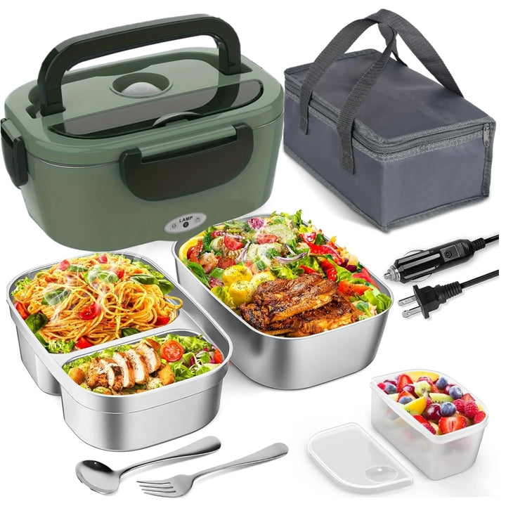 Portable Electric Lunch Box – 60W Fast Heat, 1.5L Stainless Steel