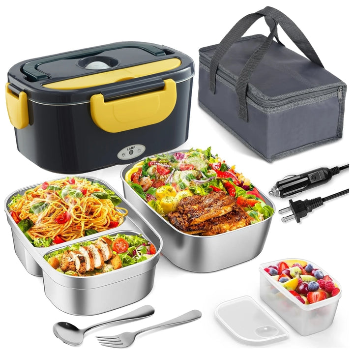 Portable Electric Lunch Box – 60W Fast Heat, 1.5L Stainless Steel