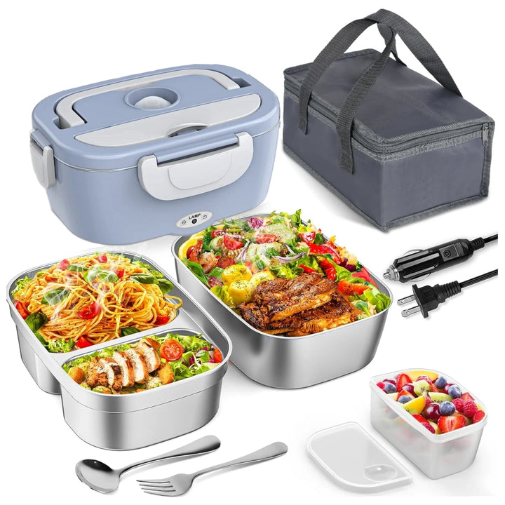 Portable Electric Lunch Box – 60W Fast Heat, 1.5L Stainless Steel