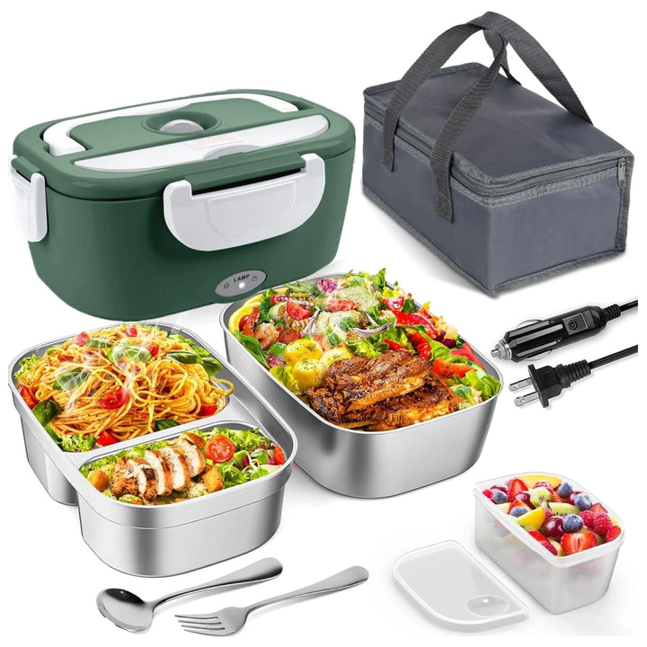 Portable Electric Lunch Box – 60W Fast Heat, 1.5L Stainless Steel
