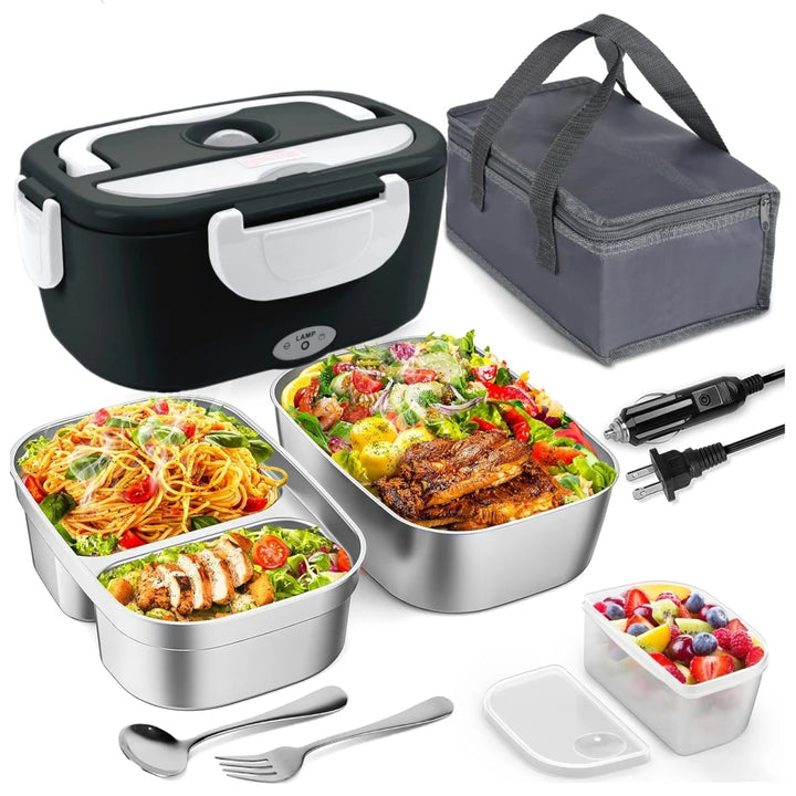 Portable Electric Lunch Box – 60W Fast Heat, 1.5L Stainless Steel