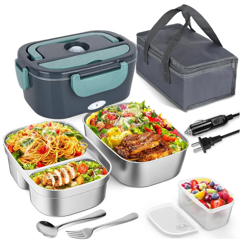 Portable Electric Lunch Box – 60W Fast Heat, 1.5L Stainless Steel