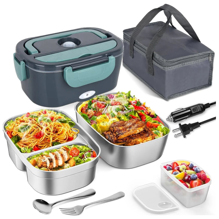 Portable Electric Lunch Box – 60W Fast Heat, 1.5L Stainless Steel