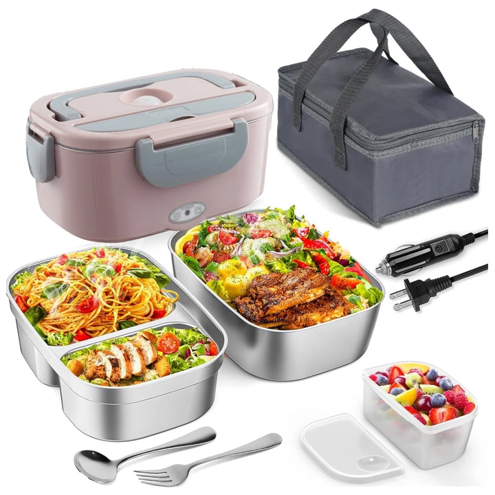Portable Electric Lunch Box – 60W Fast Heat, 1.5L Stainless Steel