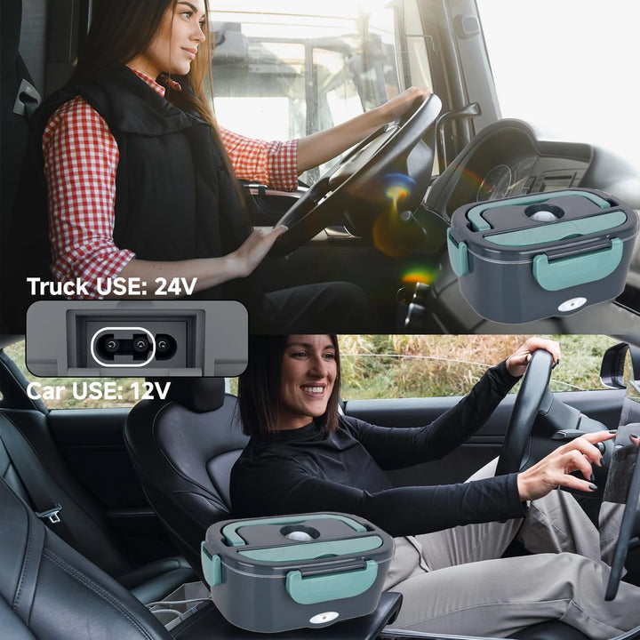 Portable Electric Lunch Box – 60W Fast Heat, 1.5L Stainless Steel