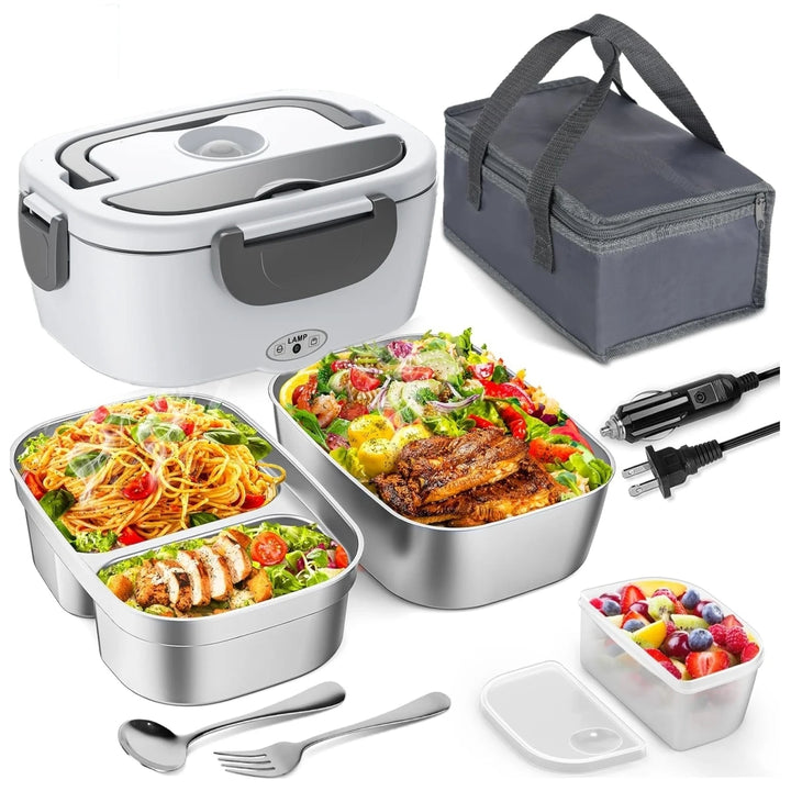 Portable Electric Lunch Box – 60W Fast Heat, 1.5L Stainless Steel